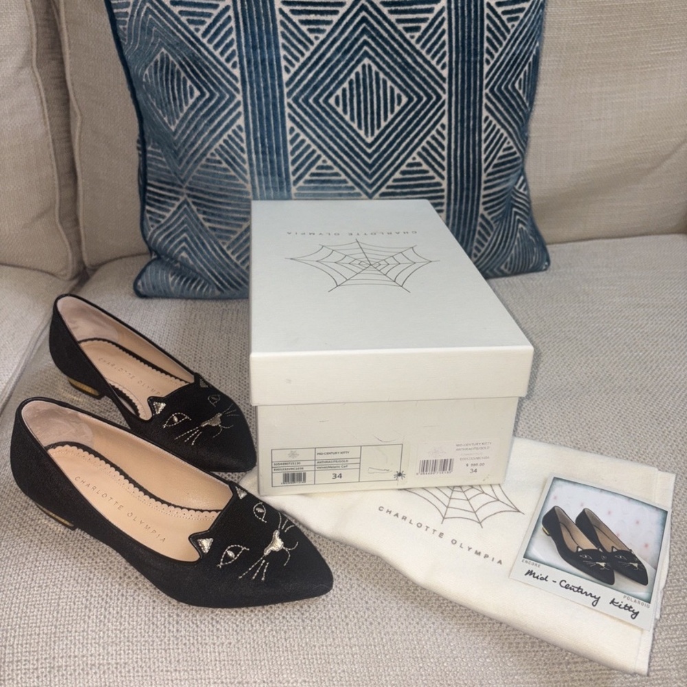 Charlotte Olympia Mid-Century Kitty Shoes EU Size 34